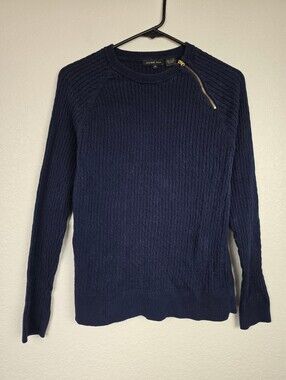 Jeanne Pierre Navy Blue Ribbed Sweater Medium